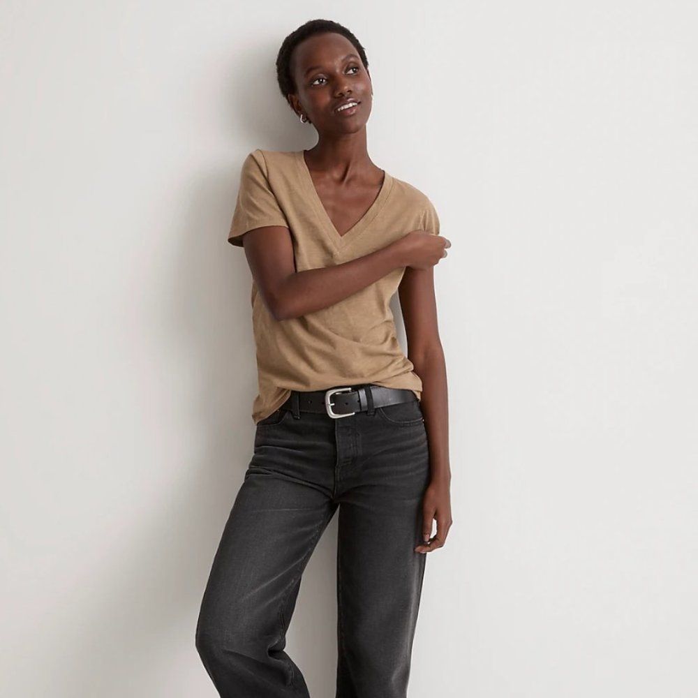 Madewell Organic Cotton V Neck T shirt Sz M